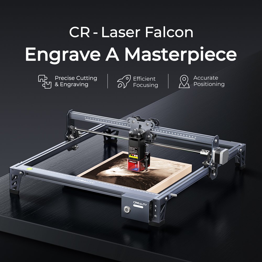 Creality CR-Laser Falcon 10W Laser Engraver, Higher Accuracy DIY Laser Cutter and Engraver Machine for Wood Metal Acrylic Stainless Steel, 415x400mm