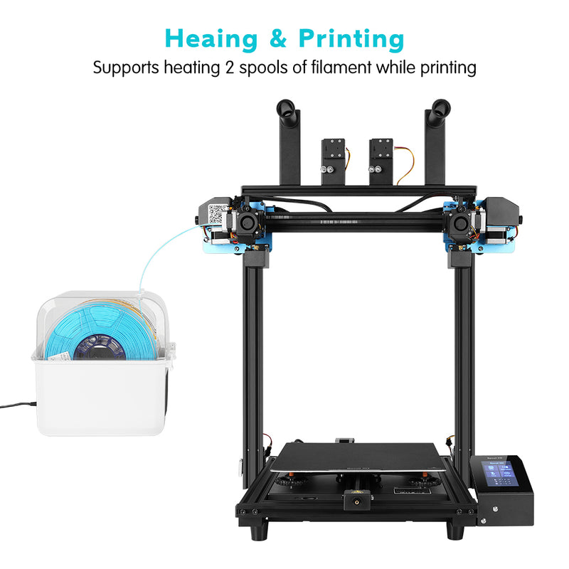 Mise à niveau de la boîte de séchage de filaments d'imprimante 3d Pla Abs  360 Surround Chauffage Filaments de séchage réglable Support de stockage  pour imprimante 3D