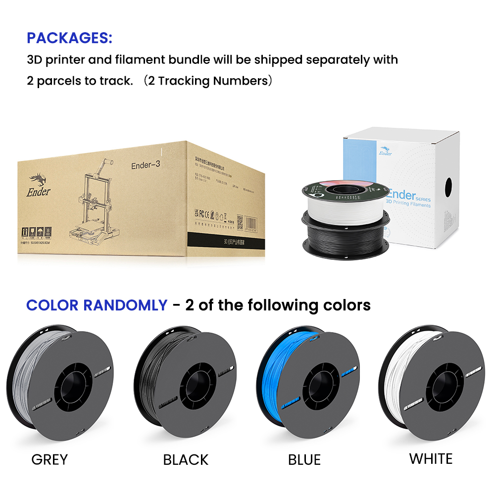 Crealityender3dprinterwith2KGPLAfilaments