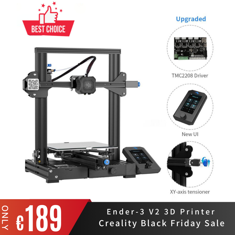 Creality Ender-3 V2 3D Printer V4.2.2 Updated Silent Motherboard Meanwell  Power Supply