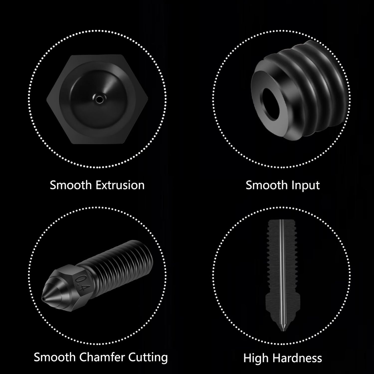 Creality K1 Nozzle Kits 5PCS 0.4mm for K1, K1 Max, Ender 3 V3 KE, CR-M4, CR-10 SE 