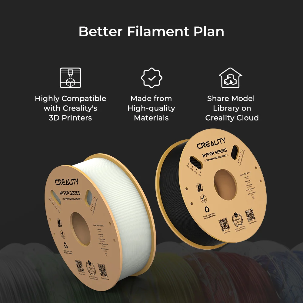 Creality Hyper 1.75mm PLA 3D Printing Filament 10x Faster Printing