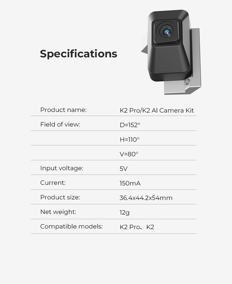 Chamber AI Camera For K2 K2 Pro