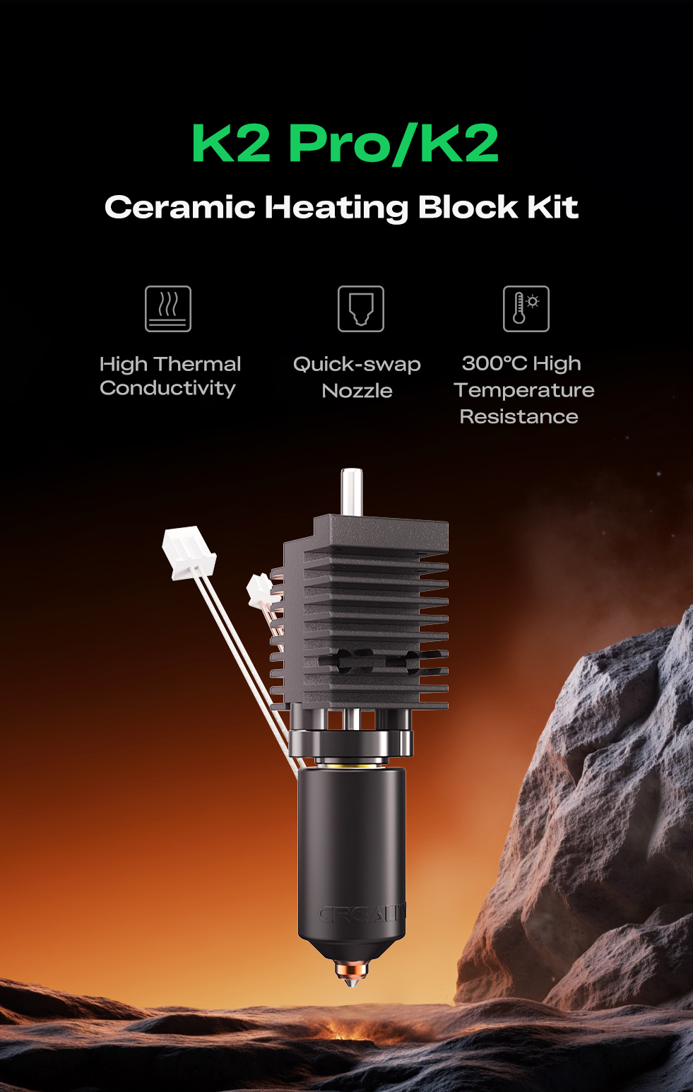 K2 Pro Ceramic Heating Block Kit