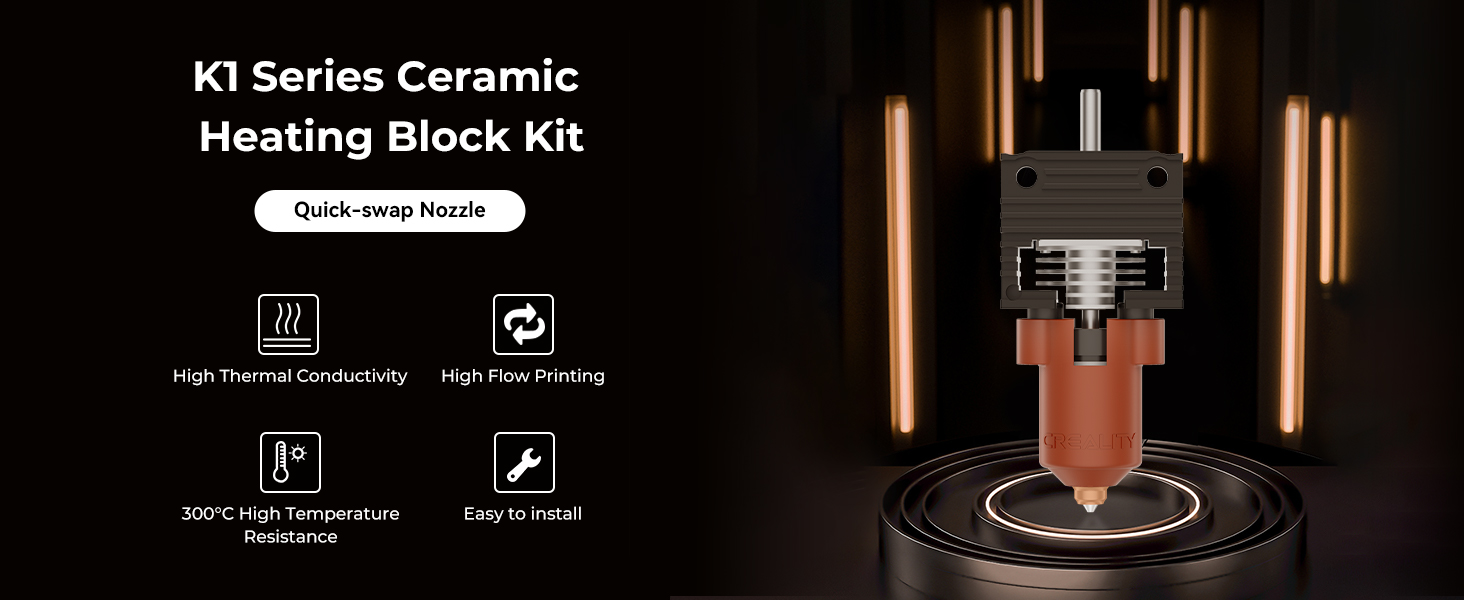 Creality K1/K1 Max/K1C Ceramic Heating Block Kit