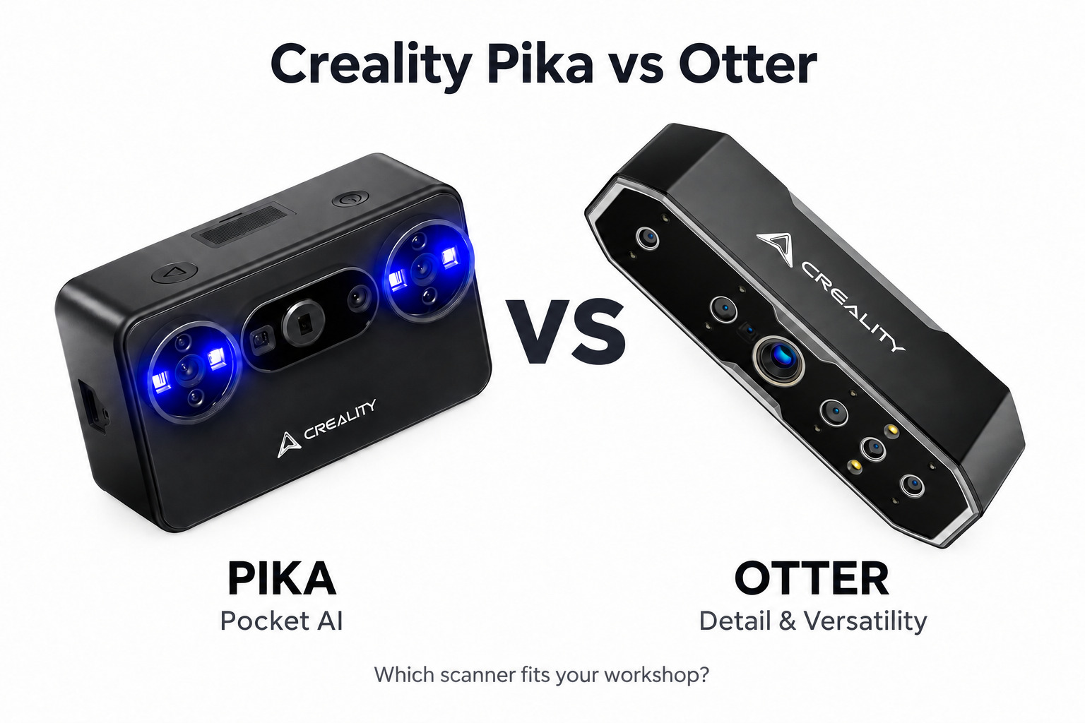 Creality Pika and CR-Scan Otter side by side